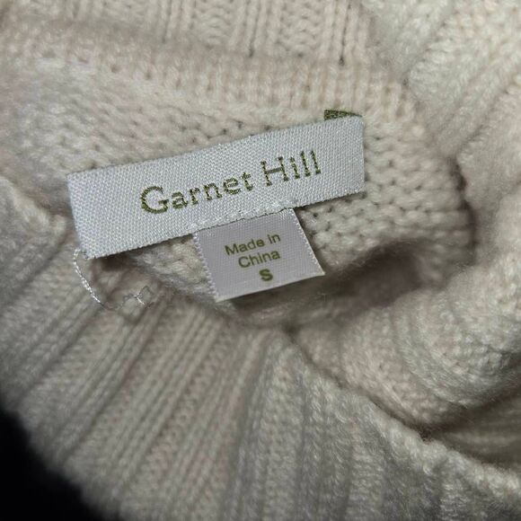 Garnet Hill 100% Cashmere Sweater Size Small Turtleneckz Cable - Picture 4 of 5